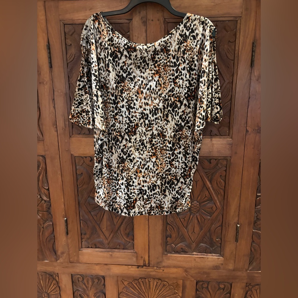 Chaus Animal Print Blouse - Black, Brown, Cream